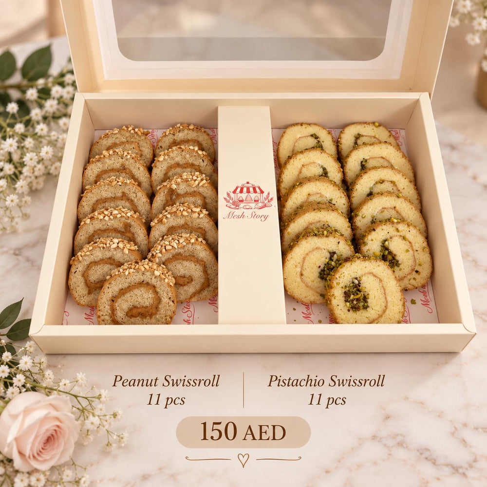 Pistachio and Peanut Swiss Roll - 22 pcs