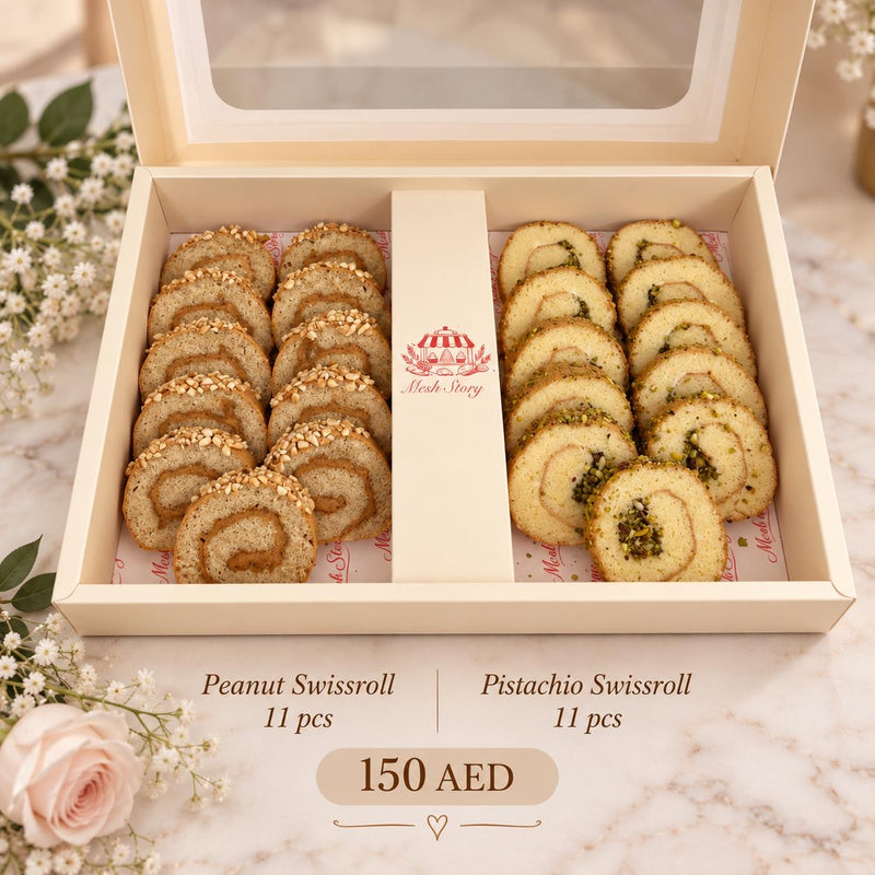 Pistachio and Peanut Swiss Roll - 22 pcs