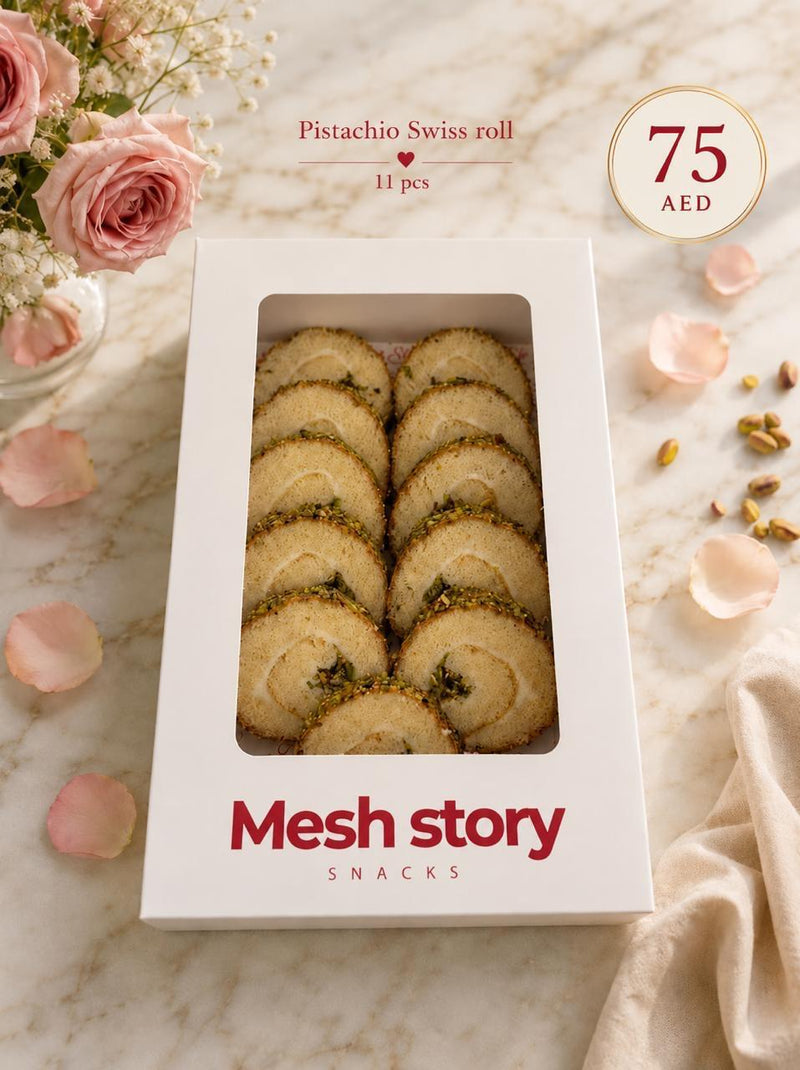 Pistachio Swiss Roll - pistachio swissroll 11pc box